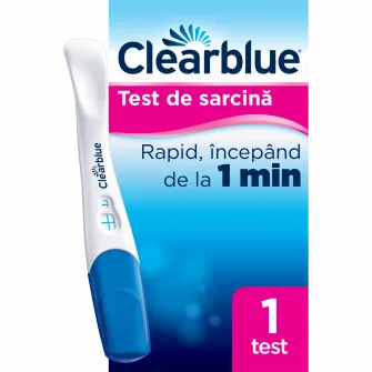 Test de sarcina Clearblue Detectare rapida, Rezultat rapid, incepand de la 1 minut, 1 test
