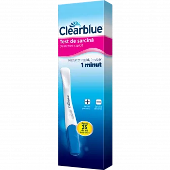 Test de sarcina Clearblue Detectare rapida, Rezultat rapid, incepand de la 1 minut, 1 test