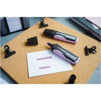 Textmarker Stabilo Boss Green, 8 culori / set, suport birou, 4 fluorescente + 4 pastel, etui carton