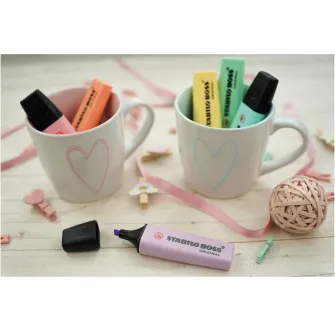 Textmarker Stabilo Boss Original Pastel, 15 culori / set, suport de birou