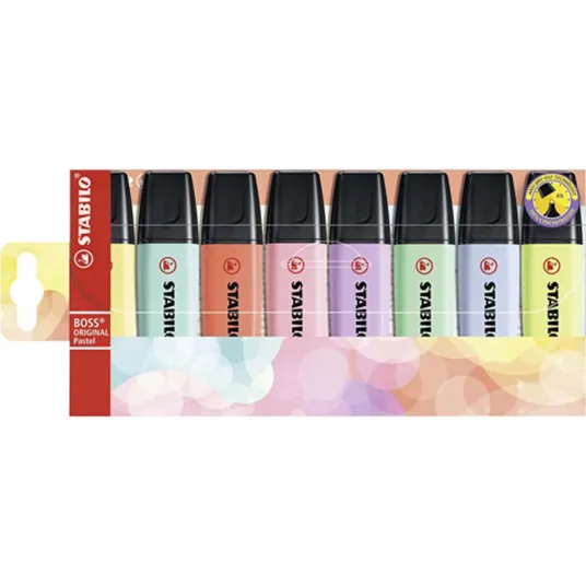 Текстовый маркер Stabilo Boss Original Pastel 8 цветов/набор