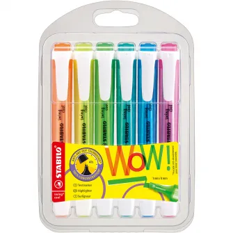 Textmarker Stabilo swing cool, 6 culori / set, etui plastic