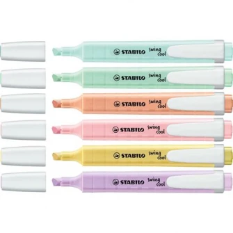 Textmarker Stabilo Swing Cool Pastel 6 culori/set