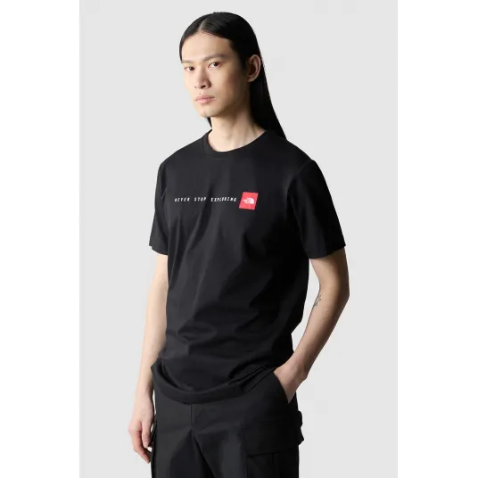 The North Face, Tricou cu imprimeu logo Never Stop Exploring, Negru, S