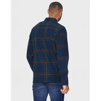 Threadbare, Camasa in carouri cu guler fixat cu nasturi Franco 2601, Verde, Portocaliu, Albastru marin, S