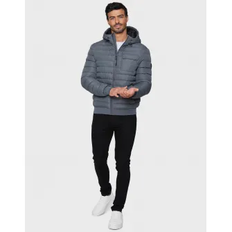 Threadbare, Geaca matlasata cu buzunar cu clapa Bescot 2231, Gri carbune, 2XL