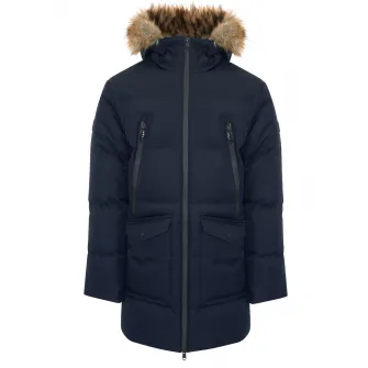 Threadbare, Geaca midi cu gluga Renfield 8035, Albastru marin, 2XL