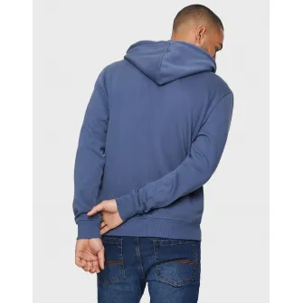 Threadbare, Hanorac cu fermoar si buzunare oblice Through Tangerine 8387, Albastru inchis, S