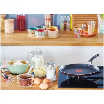 Tigaie de clatite Tefal Simple Cook, Thermo-Signal, invelis antiaderent din titan, 25 cm (Resigilat)