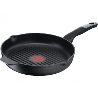 Tigaie grill Tefal Unlimited, Thermo-Signal, Thermo-Fusion, invelis antiaderent din titan, 26 cm