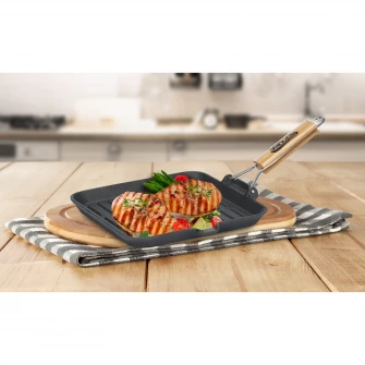 Tigaie grill Vanora Home, fonta, 23 x 2 cm
