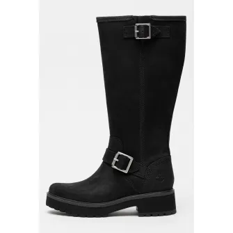Timberland, Cizme lungi pana la genunchi din piele nabuc Carnaby, Negru stins, 6