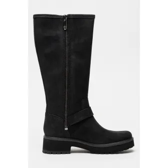 Timberland, Cizme lungi pana la genunchi din piele nabuc Carnaby, Negru stins, 6