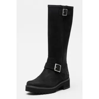 Timberland, Cizme lungi pana la genunchi din piele nabuc Carnaby, Negru stins, 6