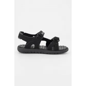 Timberland, Sandale cu inchidere velcro si decupaje Perkins Row 2, Negru, 24 EU