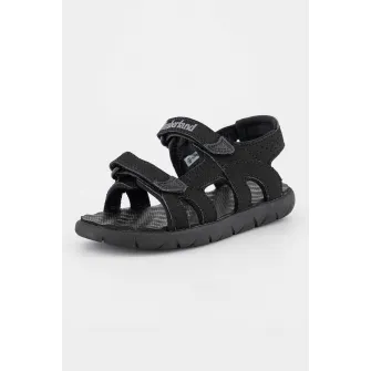 Timberland, Sandale cu inchidere velcro si decupaje Perkins Row 2, Negru, 24 EU