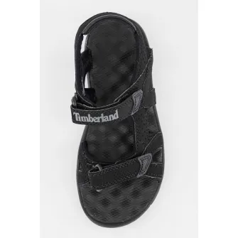 Timberland, Sandale cu inchidere velcro si decupaje Perkins Row 2, Negru, 24 EU