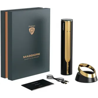 Tirbuson electric Prestigio Maggiore PWO104GD, autonomie 70 de sticle, baterie Li, accesoriu taiere folie