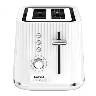 Toaster TEFAL Loft TT761138, 7 niveluri de rumenire, 3 functii dedicate, iluminare LED, tava firmituri, alb