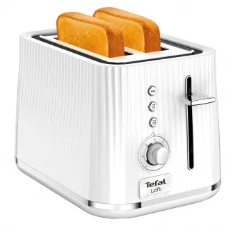 Toaster TEFAL Loft TT761138, 7 niveluri de rumenire, 3 functii dedicate, iluminare LED, tava firmituri, alb