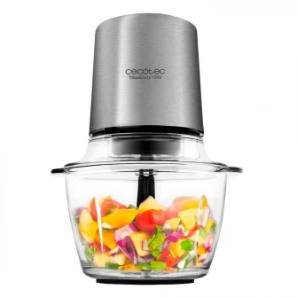 Tocator Cecotec TitanGlass 1000, 400W, 1 l, Vas sticla, Viteza reglabila, Argintiu