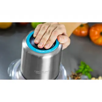 Tocator Cecotec TitanGlass 1000, 400W, 1 l, Vas sticla, Viteza reglabila, Argintiu