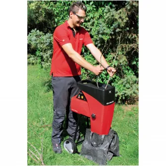 Tocator crengi si resturi vegetale electric Einhell GC-RS 2540, 2000 W, 230 V, 40 mm diametru taiere + 1 sac colector,roti transport