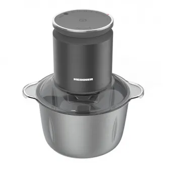 Tocator de legume Heinner HMC-KD800SS, control digital, 800W, bol inox 3l, viteza variabila, 3 lame inox, angrenaj metalic, gri antracit