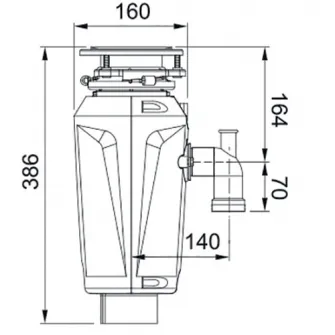 Tocator resturi vegetale Franke Slim 75 EU, componente tocare Inox, Protectie Antimicrobiana Bio-Shield, Putere (HP) 3/4