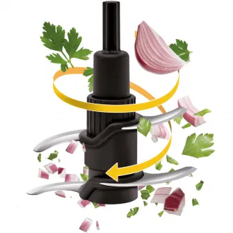 Tocator Tefal Moulinette MB450B38, 500W, 4 lame, 0.5L, accesoriu pentru sosuri, Alb