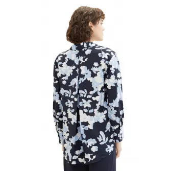 Tom Tailor, Camasa cu model floral, Bleumarin, 38