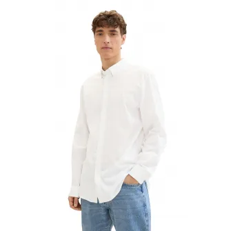 Tom Tailor, Camasa regular fit de bumbac, Bej deschis, M