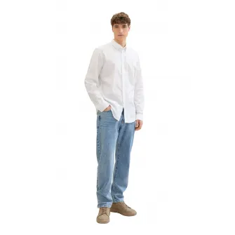 Tom Tailor, Camasa regular fit de bumbac, Bej deschis, M