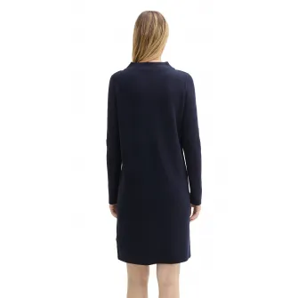 Tom Tailor, Rochie mini cu croiala dreapta, Albastru ultramarin, 34