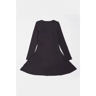 Tom Tailor, Rochie striata cu decolteu la baza gatului, Gri antracit, 152 CM