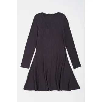 Tom Tailor, Rochie striata cu decolteu la baza gatului, Gri antracit, 152 CM