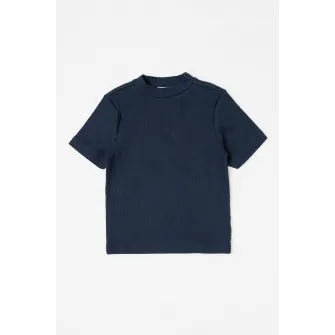 Tom Tailor, Tricou cu decolteu la baza gatului, Bleumarin, 140 CM