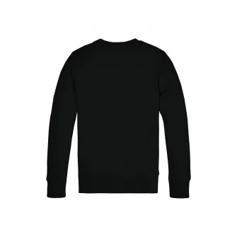 Tommy Hilfiger, Bluza sport cu decolteu la baza gatului, cu logo, Alb, Negru, 116 CM