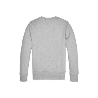 Tommy Hilfiger, Bluza sport cu decolteu la baza gatului, cu logo, Gri melange, 128 CM
