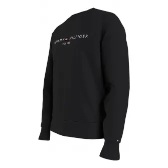 Tommy Hilfiger, Bluza sport din amestec de bumbac organic cu logo brodat, Negru, 2XL