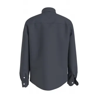 Tommy Hilfiger, Camasa din amestec de bumbac organic cu logo brodat pe piept, Bleumarin, 116 CM