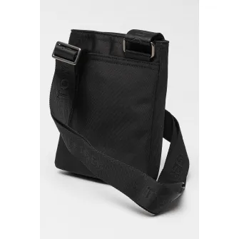 Tommy Hilfiger, Geanta crossbody cu bareta cu logo, Negru