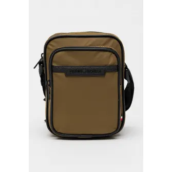 Tommy Hilfiger, Geanta crossbody Repreve®, Negru, Kaki