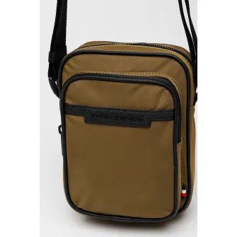 Tommy Hilfiger, Geanta crossbody Repreve®, Negru, Kaki