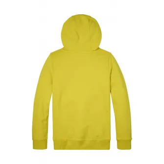 Tommy Hilfiger, Hanorac cu logo brodat si buzunar kangaroo, Galben sofran, 110 CM