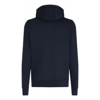 Tommy Hilfiger, Hanorac din amestec de bumbac organic cu broderie logo, Rosu, Alb, Bleumarin, S