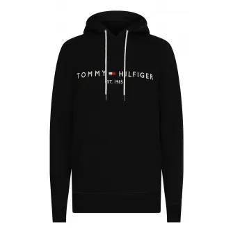 Tommy Hilfiger, Hanorac din amestec de bumbac organic cu broderie logo, Rosu, Negru, Alb, XL