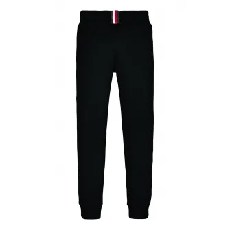 Tommy Hilfiger, Pantaloni sport cu logo, Alb, Negru, 128 CM