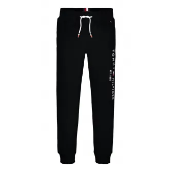 Tommy Hilfiger, Pantaloni sport cu logo, Alb, Negru, 176 CM