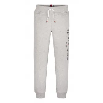 Tommy Hilfiger, Pantaloni sport cu logo, Gri melange, 152 CM